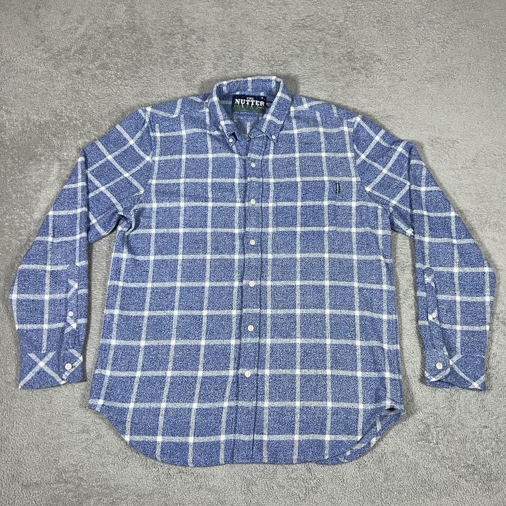 Chubbies The Nutter Shirt Mens Medium Flannel Blue Long Sleeve